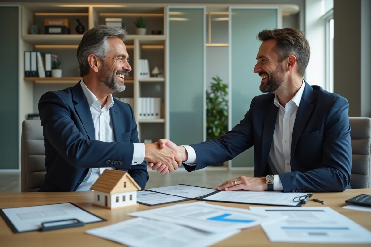 Homme d affaires serrant la main d un conseiller bancaire